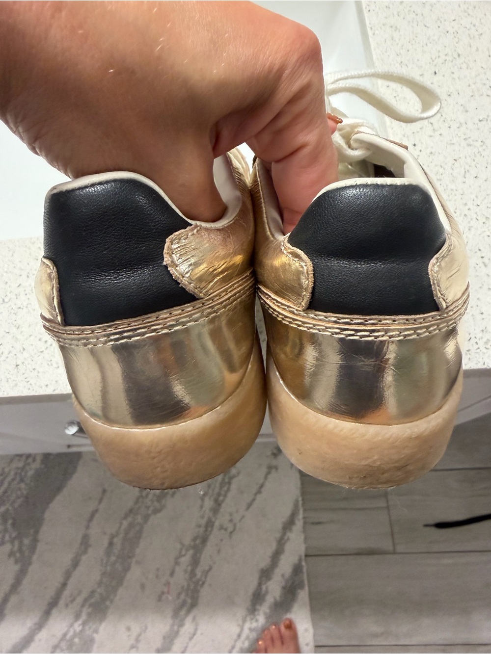Steve Madden Women's Rose Gold Lace-Up Sneakers - Picture 4 of 4